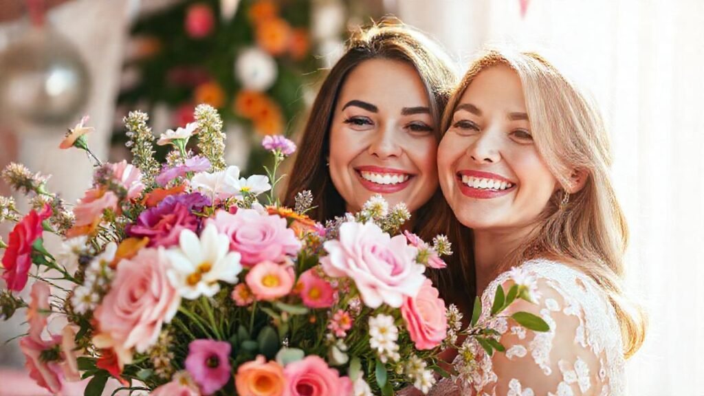 Un ramo de flores celebra un cumpleaños feliz