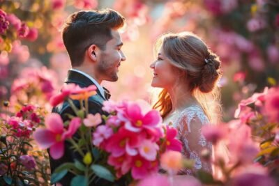 Un jardín onírico de colores pastel