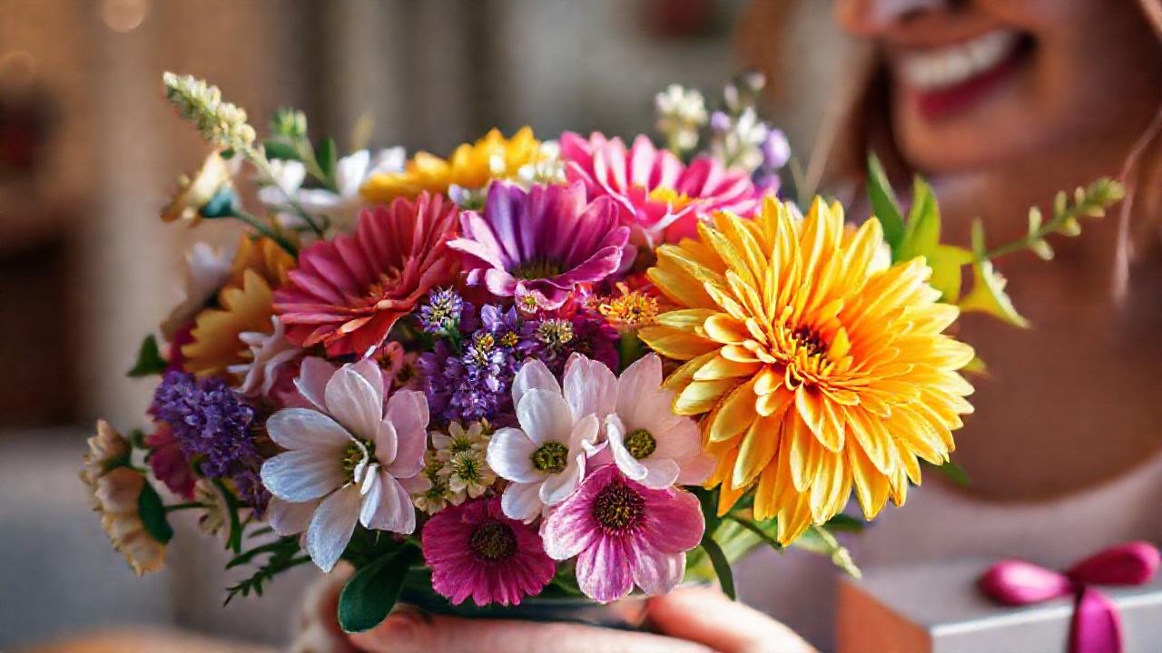 Un arreglo floral ofrece alegría serena