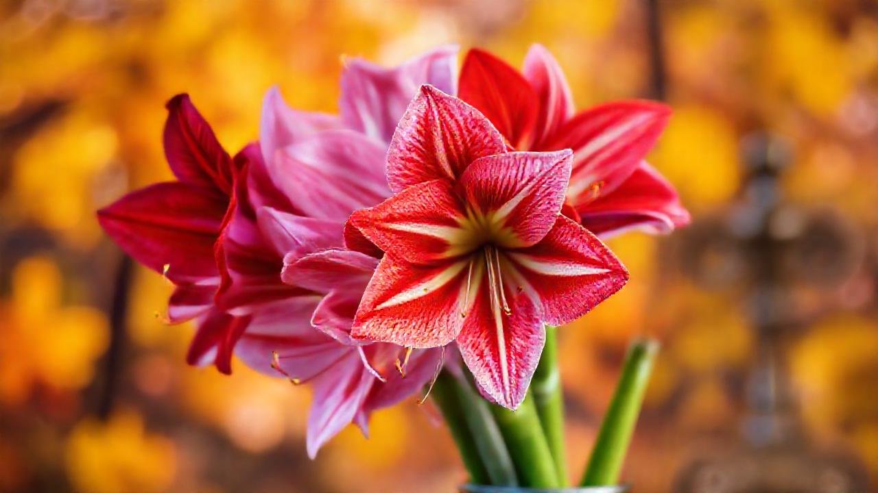 Amaryllis exóticas en elegante composición