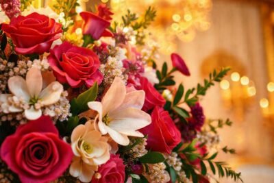 Un arreglo floral lujoso y vibrante