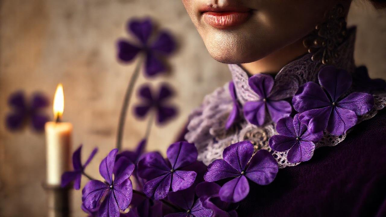 Tristeza violeta en un collar antiguo