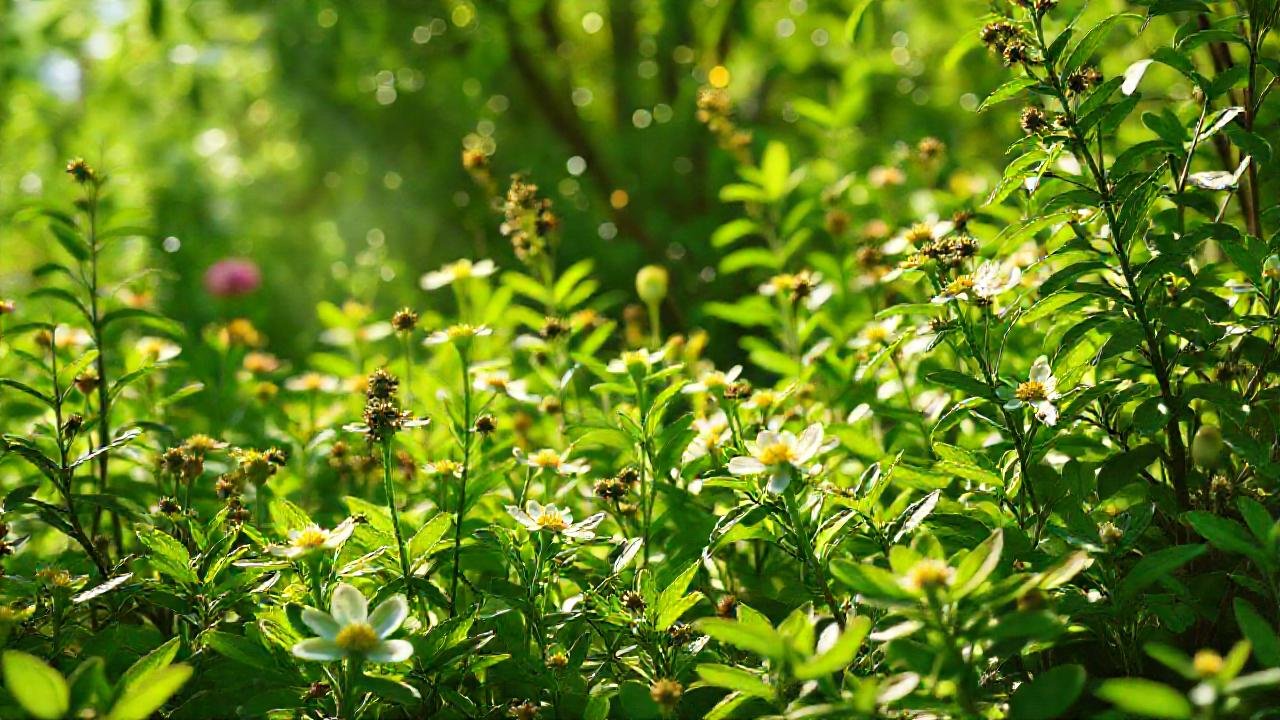 Una escena natural vibrante y festiva