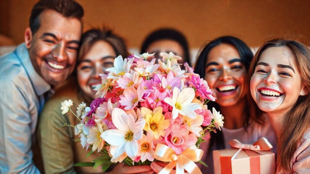 Un ramo alegre y luminoso ilumina sorpresas felices