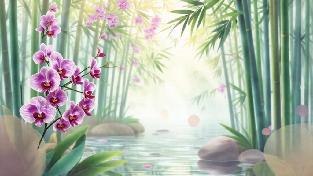 Un paisaje zen y colorido