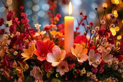 Un arreglo floral celebra con luz