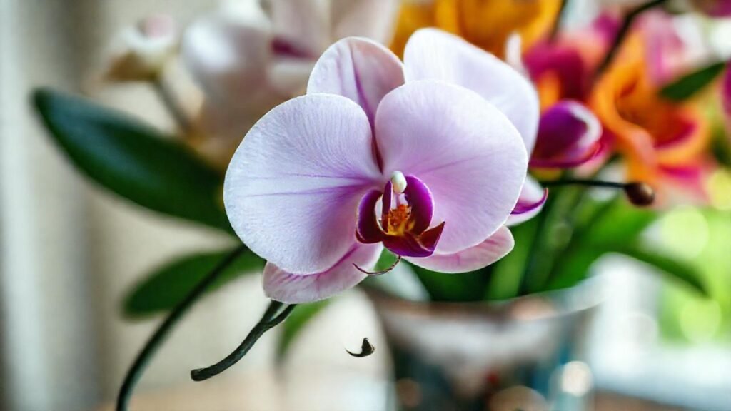 Orquídeas exquisitas en luz suave