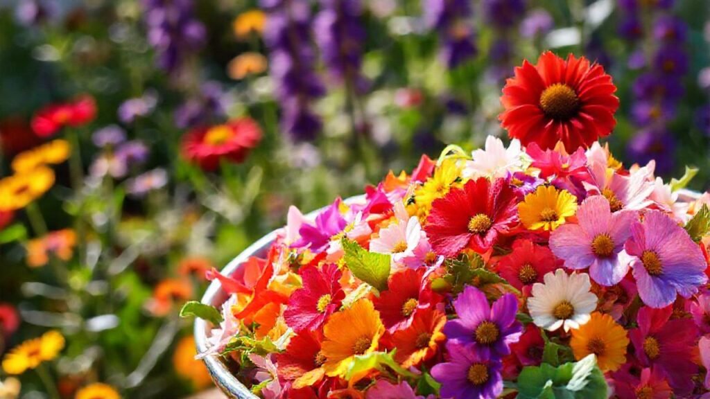 Una ensalada vibrante y alegre en flor