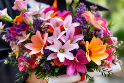 Un ramo de graduación elegante y vibrante