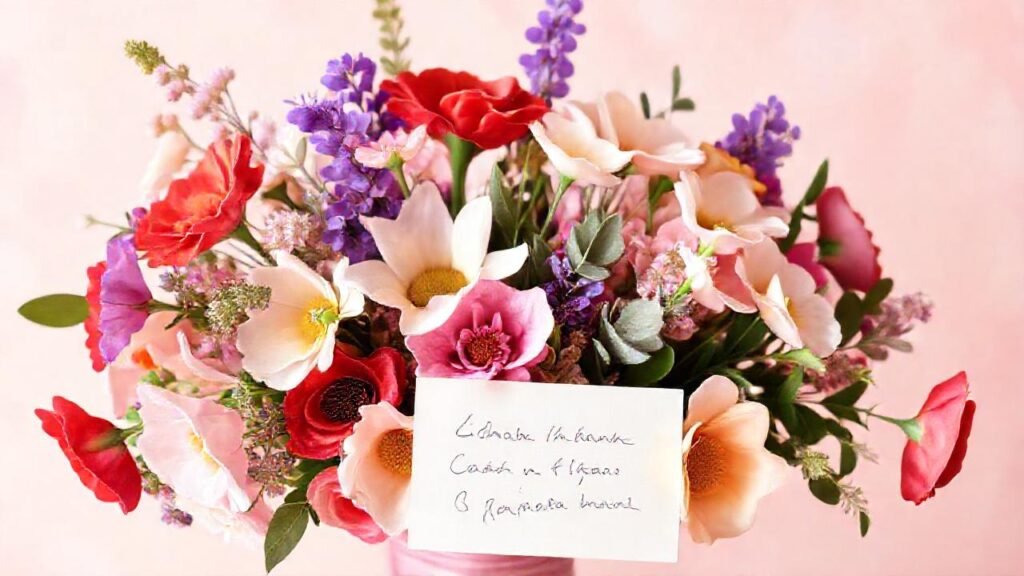 Un ramo elegante alegra a distancia