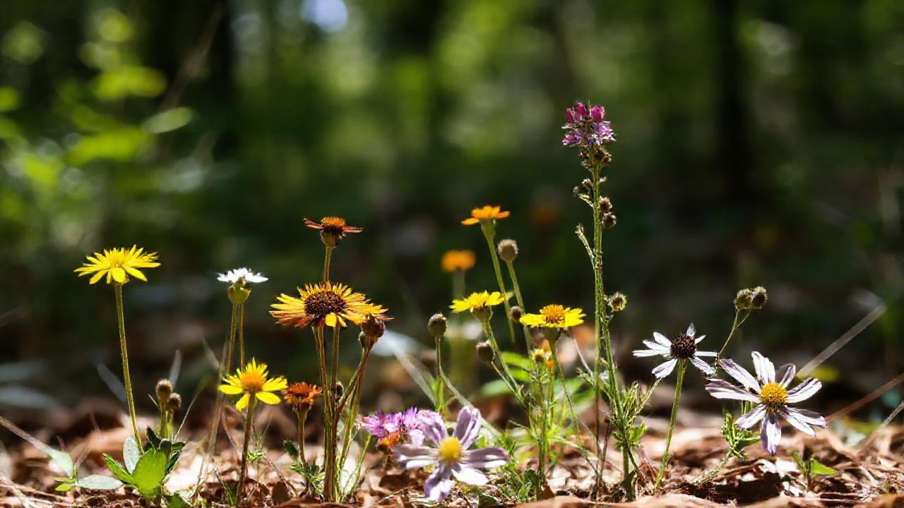 Flores silvestres y cultivadas contrastan en la naturaleza