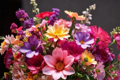 Arrangement floral moderno y vibrante