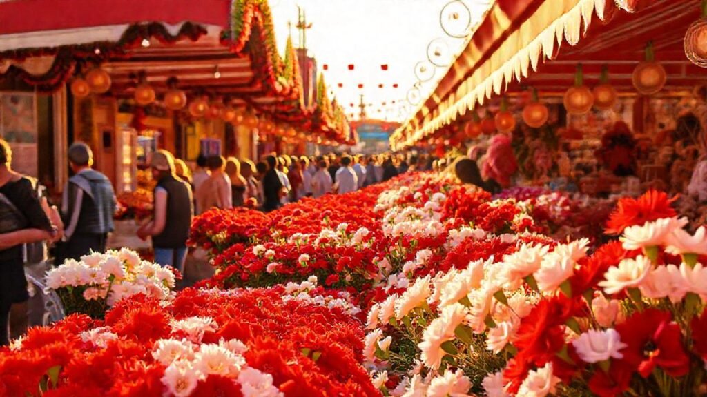 Mercados florales españoles brillan en fiesta