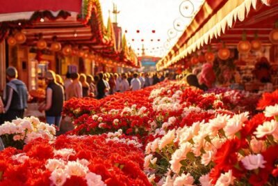 Mercados florales españoles brillan en fiesta