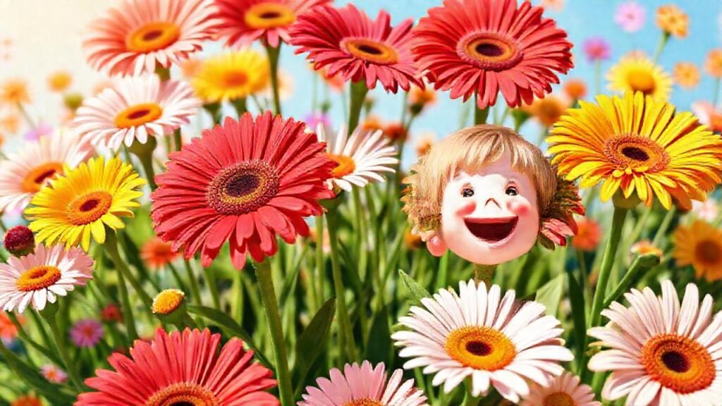 Daisies alegres ilustran un día soleado