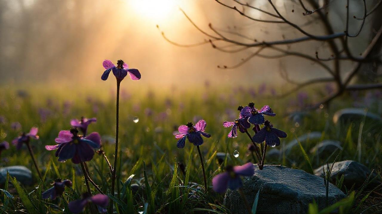 Un jardín sombrío y etéreo