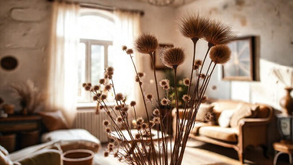 Flores secas crean un ambiente sereno