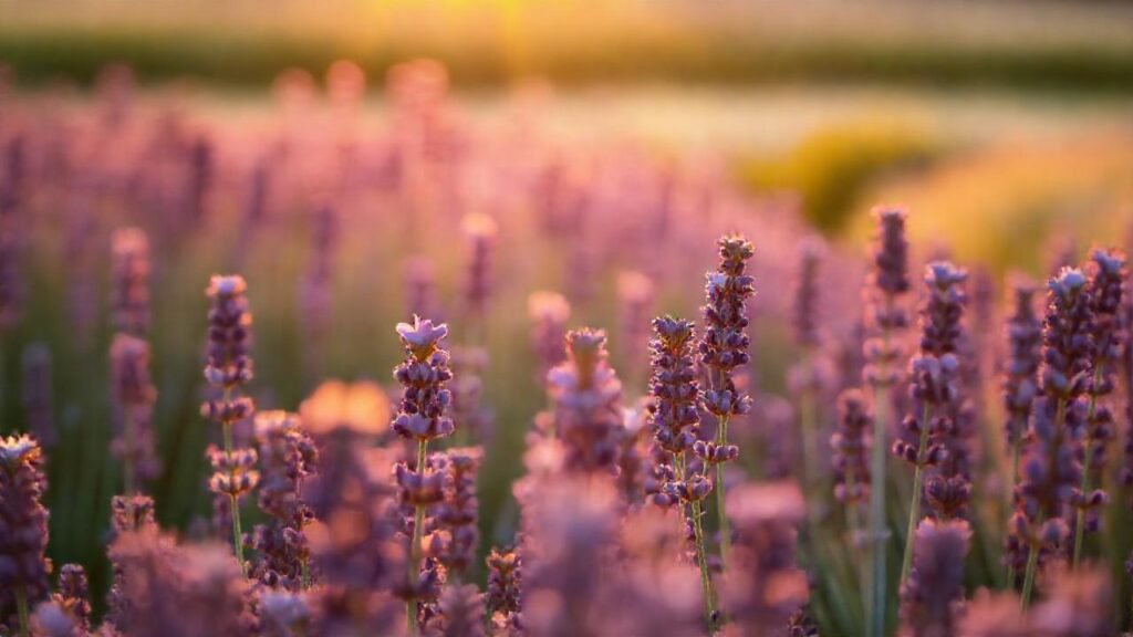 Un campo de lavanda bañado en calma