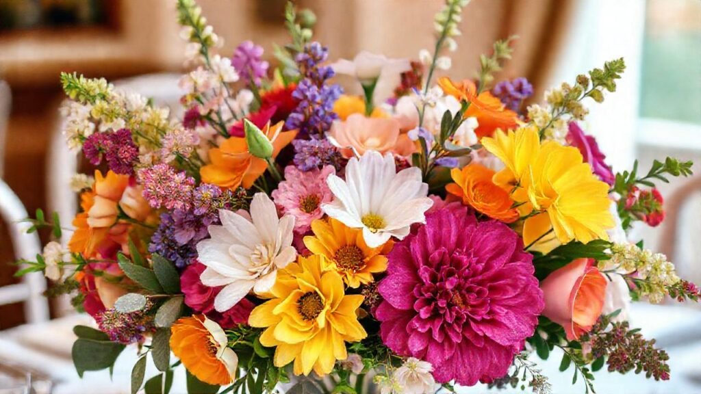 Un arreglo floral elegante celebra aniversario