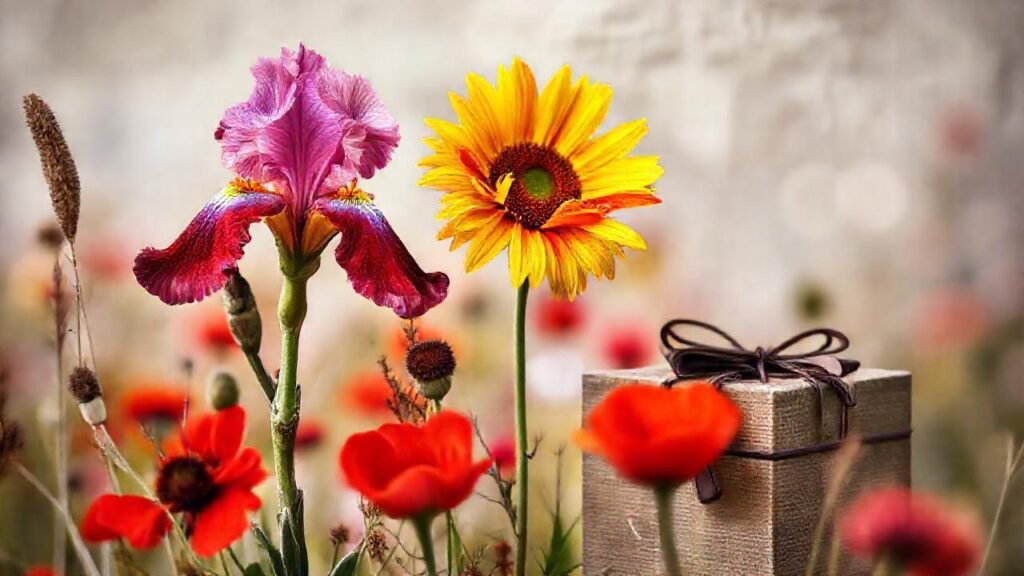 Flores vibrantes y robustas en caja