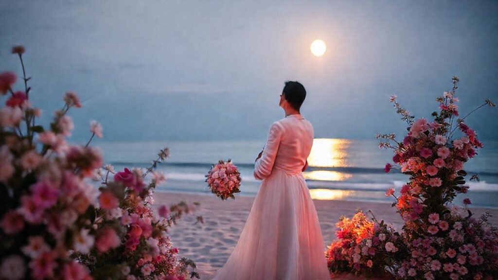 Un amor romántico en la playa