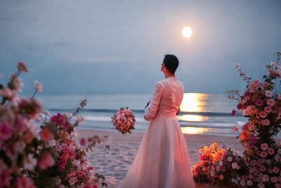 Un amor romántico en la playa