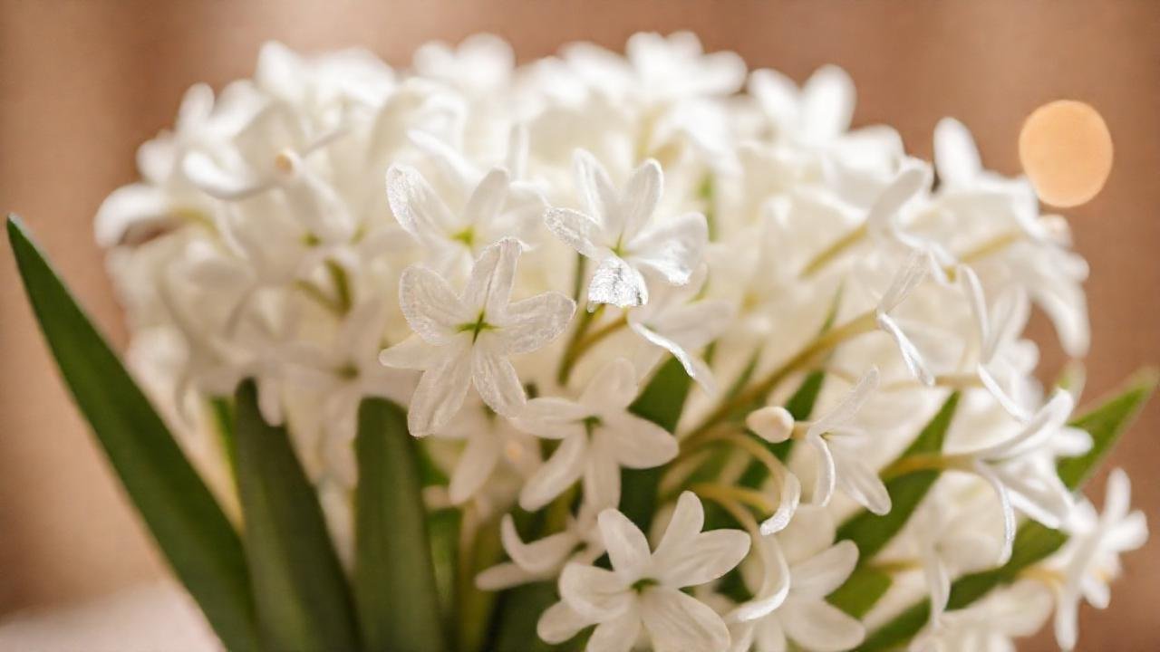 Jacintos blancos evocan romance sutil