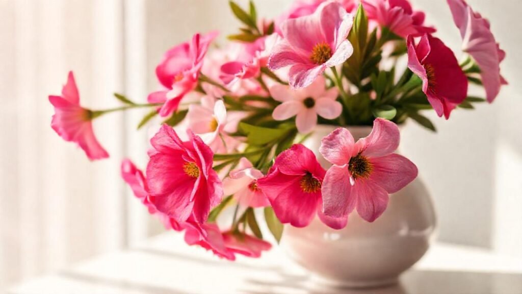 Flor fresca en cerámica resplandeciente