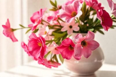 Flor fresca en cerámica resplandeciente