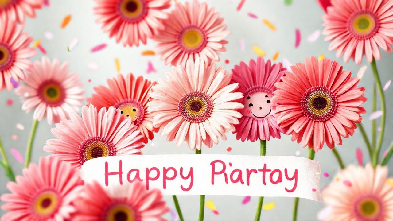 Gerberas alegres decoran fiesta infantil