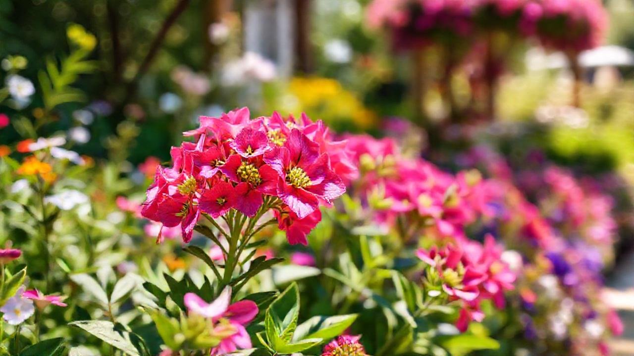 Hortensias vibrantes adornan un jardín soleado