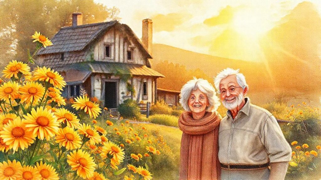 Un casal sonriente disfruta de la paz