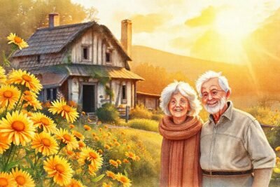 Un casal sonriente disfruta de la paz