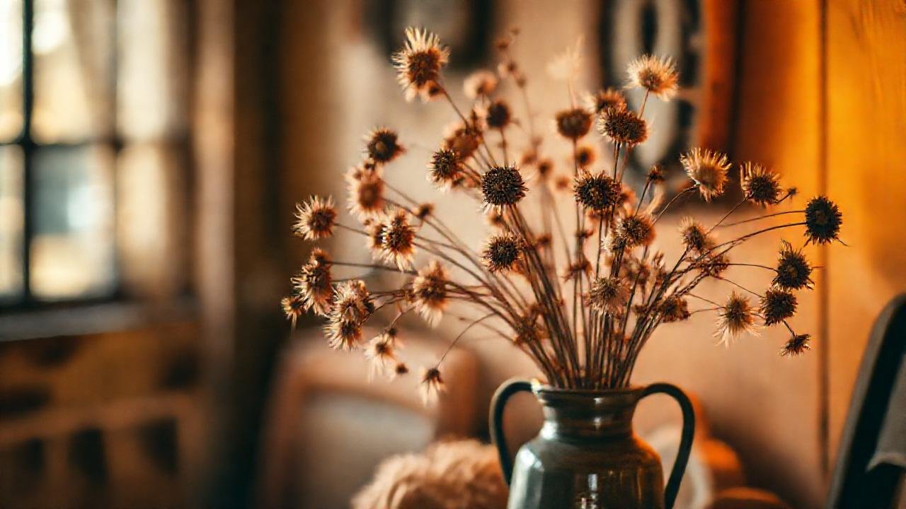 Flores secas evocan un ambiente sereno