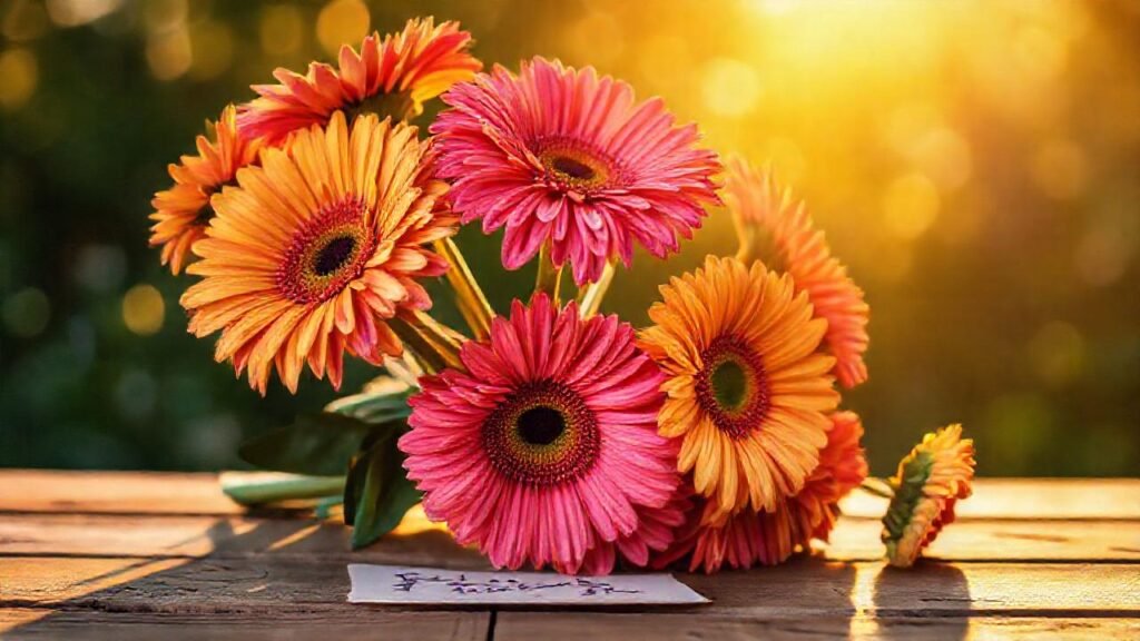 Flores gerbera alegres evocan amistad cálida