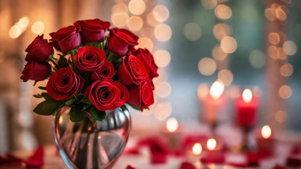 Rosas rojas evocan romance y elegancia