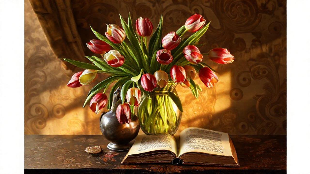 Tulipanes holandeses evocan belleza melancólica y rica