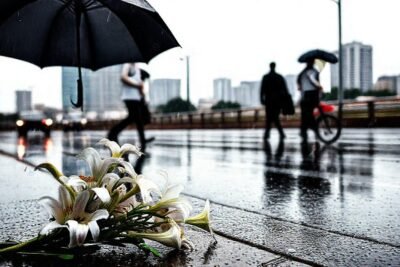 Lagos llora con melancolía y flores