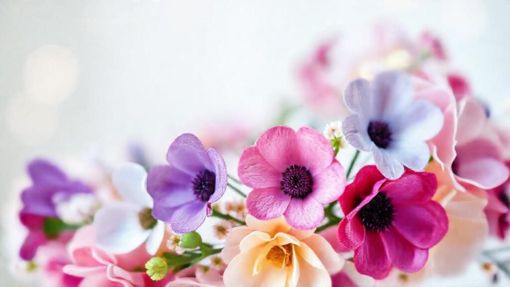 Corona floral elegante y colorida