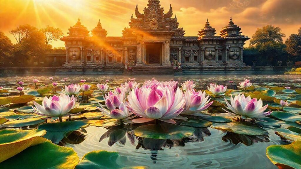 Un templo antiguo irradia serenidad dorada