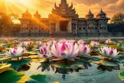 Un templo antiguo irradia serenidad dorada