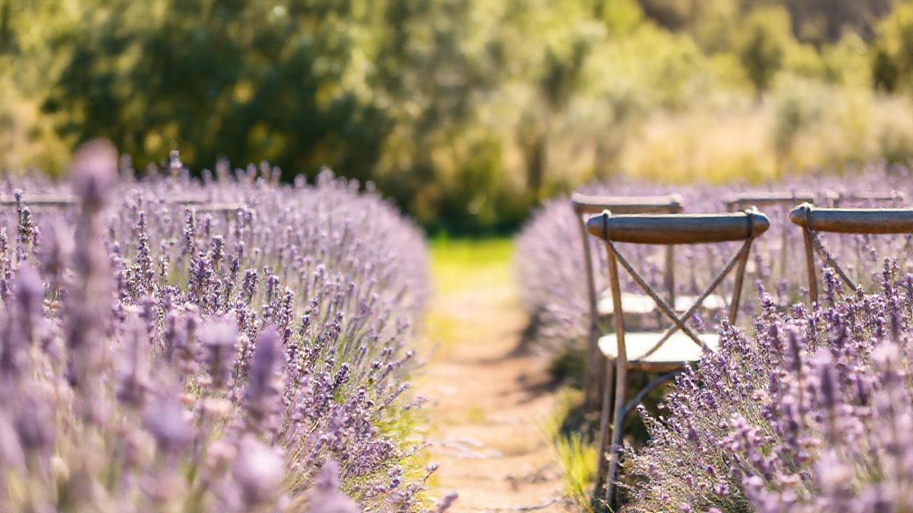 Un campo de lavanda crea elegancia simple