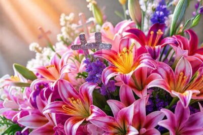 Un arreglo floral resucita la esperanza serena