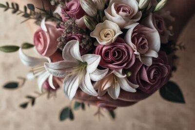 Un arreglo floral triste y elegante