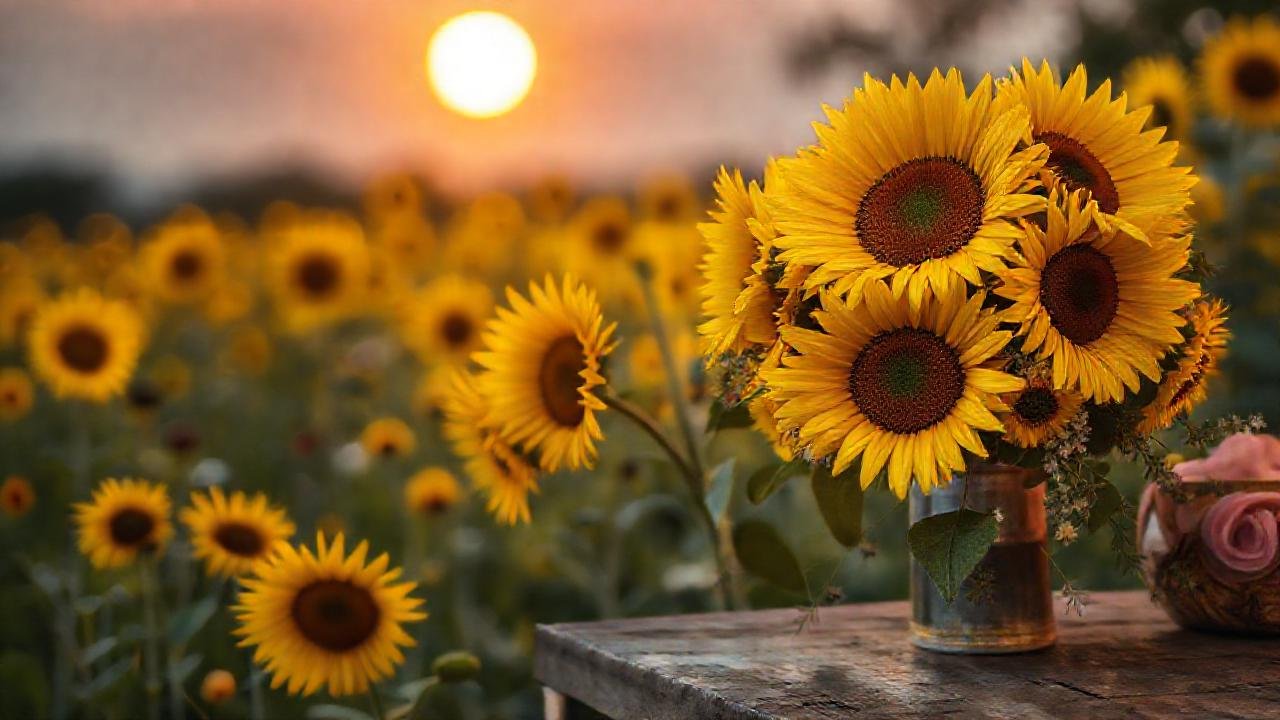 Un ramo floral iluminado crea ensueño