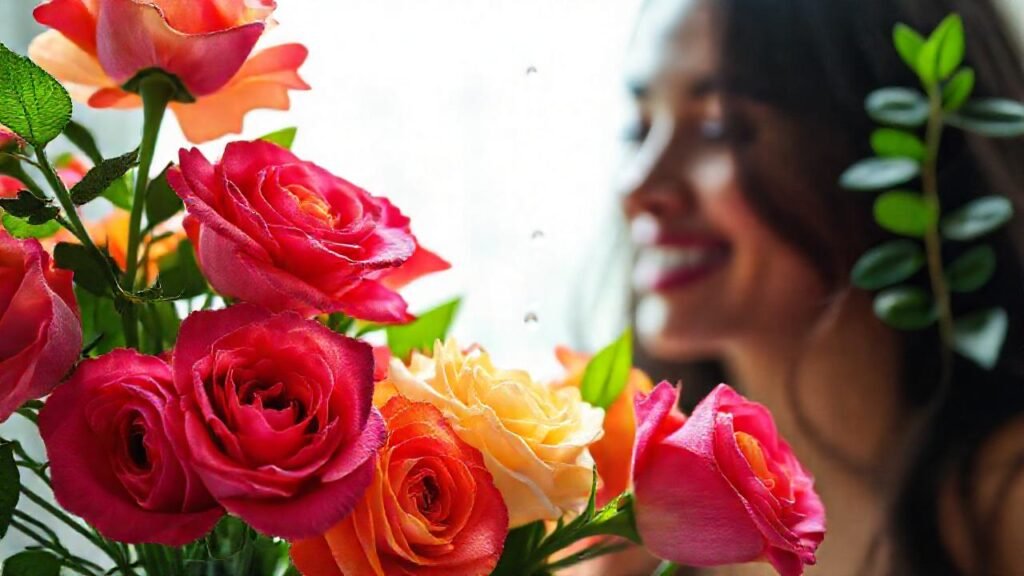 Rosas vibrantes en calma y belleza