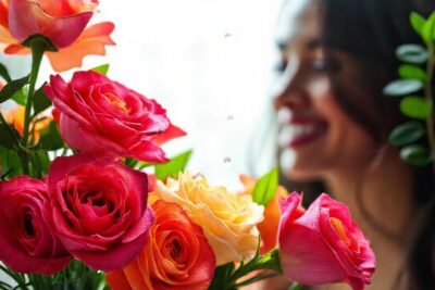 Rosas vibrantes en calma y belleza