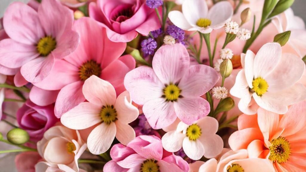 Flores primaverales evocan un sueño pastel