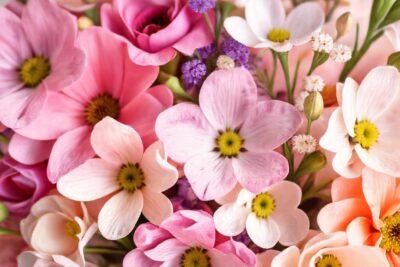 Flores primaverales evocan un sueño pastel