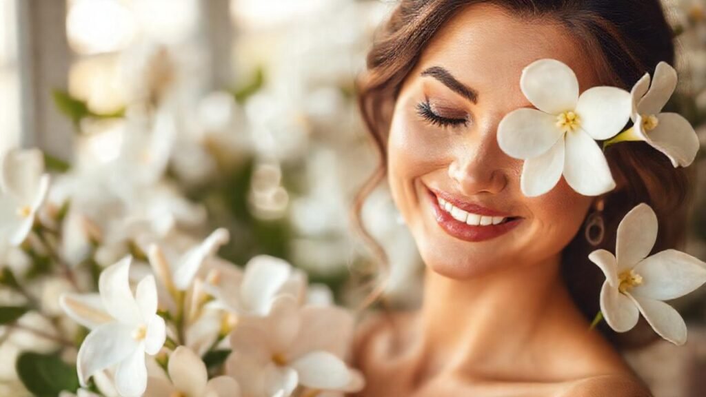 Gardenias blancas emanan luz y serenidad